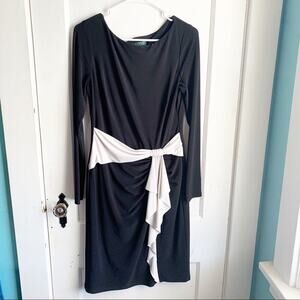 Lauren Ralph Lauren Jersey Bodycon Dress Grayish Accent Black Size 8 Sexy Date